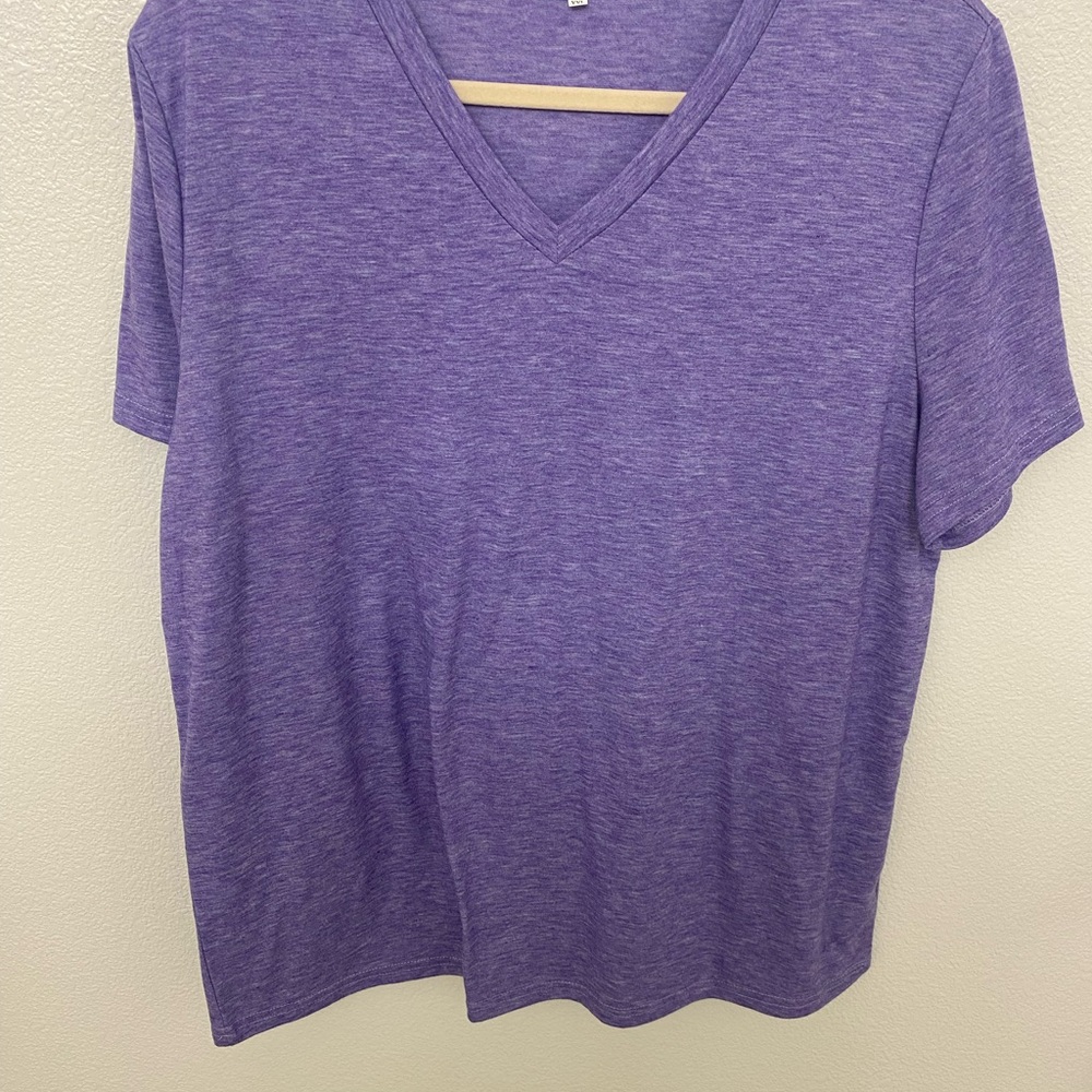 Purple V-Neck Women's Top